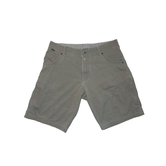 KUHL Vintage Patina Dye Men's Cargo Shorts Sz 34 Hiking Outdoor Pockets Logo - Picture 2 of 8